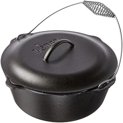 Lodge L10DO3 Cast Iron Dutch Oven with Iron Cover, Pre-Seasoned, 7-Quart