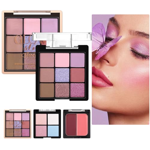 アイシャドウパレット - メイクアップ パレット アイシャドウ チーク ハイライター セット,大人の肌 シマー マット デート 通勤 旅行 撮影用