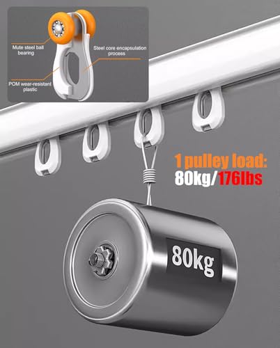 Rieles de metal para montaje en pared o techo con accesorios incluidos 6