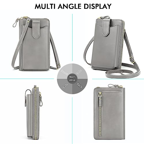 Image of Peacocktion RFID Crossbody Wallet Purse for Women Small Travel Cell Phone Purses Trendy Vegan Leather Bags with Card Slots