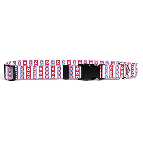 Image of Yellow Dog Design Easy-Snap Pet Collar, American Daisy, Small 10 inch - 14 inch