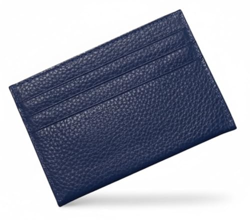 Porta-Cartões Slim Unissex – Carteira Minimalista em Couro Sintético, Compacta, Leve e Segura para Cartões, CNH e Dinheiro. (Azul Marinho)