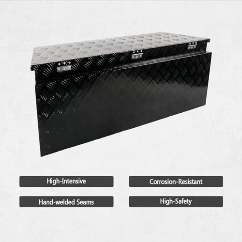 FGJQEFG 49" Aluminum Tool Box Storage Box with Lock & Keys (50.8x20.3x15.6 inches, 33.7 lbs, Water Resistant, Black)
