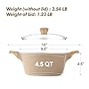 SENSARTE Ceramic Nonstick Stock Pot with Lid, 2.6/4.5/6.6/8.5 QT Soup Pot Casserole Pot, Non-toxic Healthy Pasta Pot, Large Cooking Pot Stew Pot, Induction Compatible, PFOA PFAS PTFE Free, Taupe #5