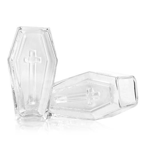 Hobrad 2PCS Coffin Shot Glasses 1.85 OZ Drinking Glass Clear Shot Glasses