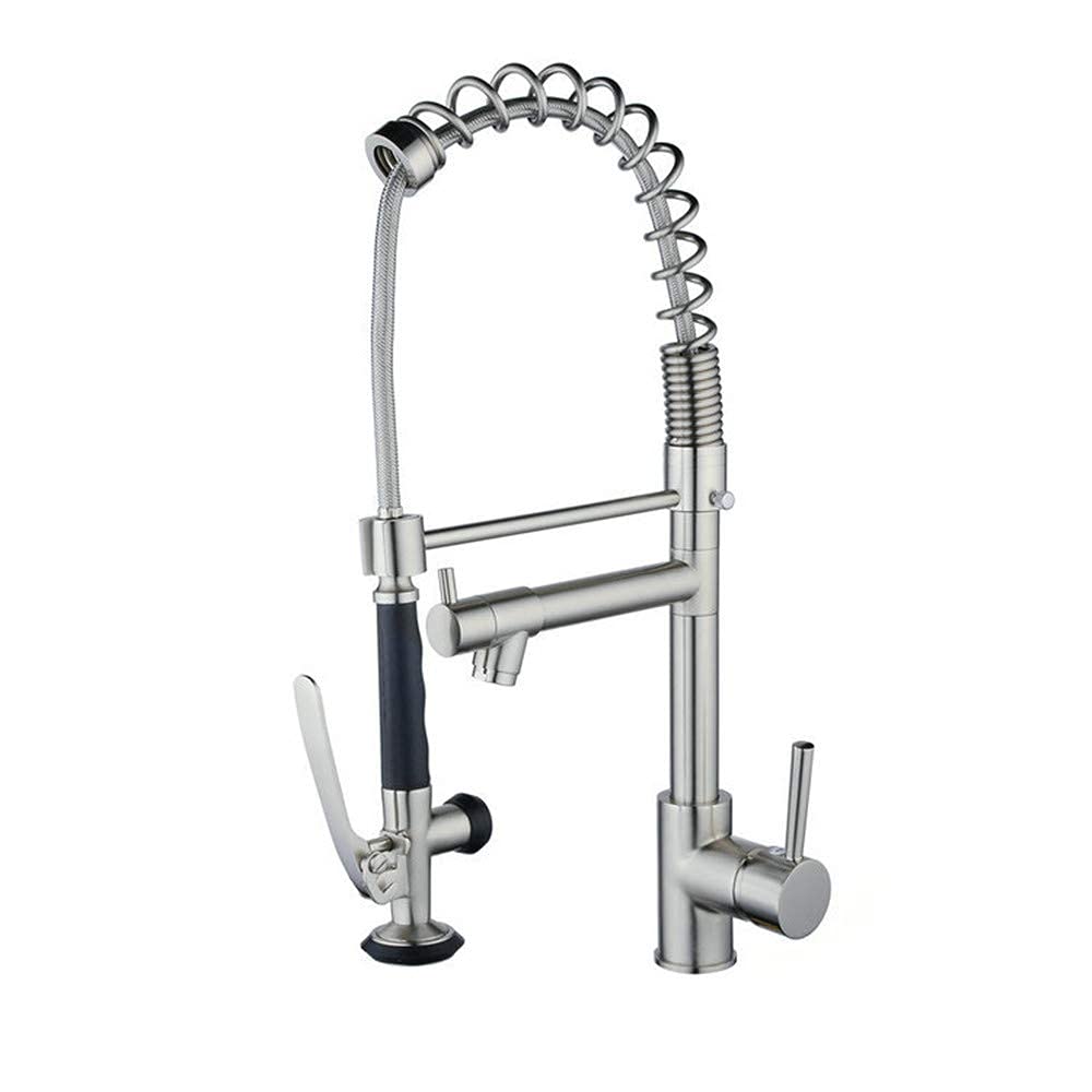 Robinet de cuisine tout en cuivre noir avec douchette extractible robuste