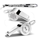 Letters Coach Gifts, Whistle for Coaches, Whistle Emergency, Thank You Coach Gifts, Coaches Whistle with Lanyard Cheer Coach Gift for Men Women Teachers Referees School Sports Coach Outdoor, Letter I