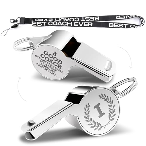 Letters Coach Gifts, Whistle for Coaches, Whistle Emergency, Thank You Coach Gifts, Coaches Whistle with Lanyard Cheer Coach Gift for Men Women Teachers Referees School Sports Coach Outdoor, Letter I