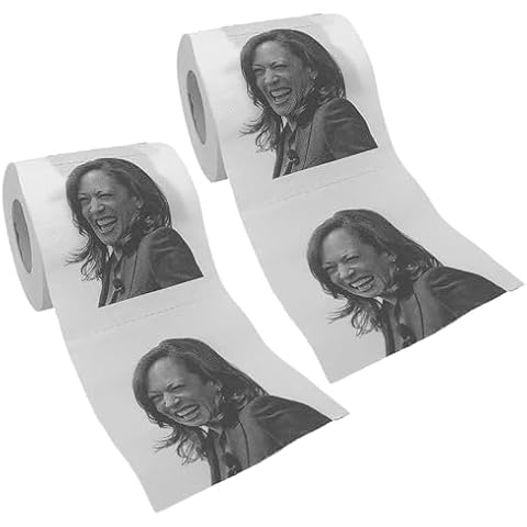 Pesky Patriot Kamala Harris Toilet Roll | Vice President Harris Funny Political Satire Gag Gift For Democrats and Republicans | 2-Pack of TP Cover