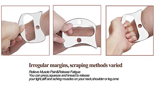 Guasha Massage Tools,Medical Grade Stainless Steel Scraping Tool for Soft Tissue Scraping Massage Tool, Physical Therapy Stuff,Used for Back, Legs, Arms,Neck,Shoulder .(A)