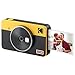 Produktbild Kodak Mini-Shot 2 Retro-Kamera und tragbarer Fotodrucker, iOS und Android, 4Pass-Technologie (54 x 86 mm)  Gelb  8 Blatt