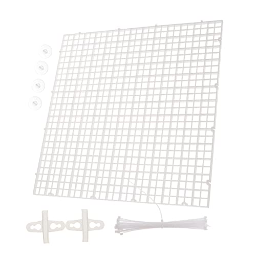 COSMEVIVI 1 セット 水槽画面 湯沸かし器 水槽の装飾 観葉植物ホルダー 魚の餌箱 ボード 上 仕切りトレイ 水族館グリッド分離ボード 水族館の トレイ 雑種 パネル 塩ビ 白い