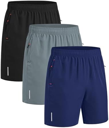 kuzwufs Kurze Jogginghose Herren Sommer Trainingshose Atmungsaktive Sport Shorts Leicht Laufshorts Schnell Trocknend Kurze Running Hose Mit Reißverschlusstasch Hose Männer