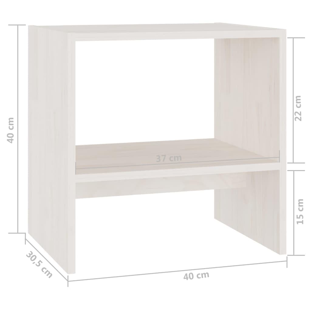 Massivholz Nachttisch aus Kiefer mit Holzmaserung - Dekorativer Beistelltisch mit Stauraum für Wohnzimmer und Schlafzimmer