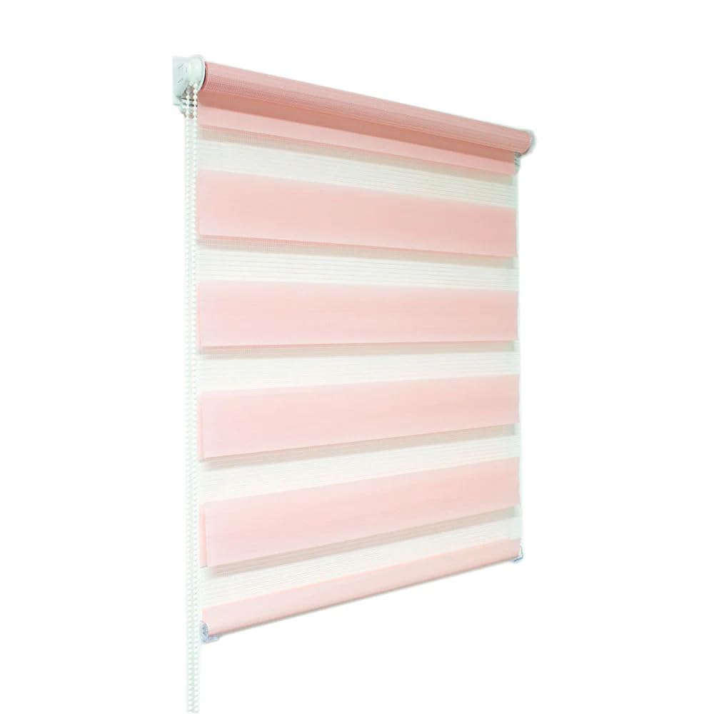 Pink Day and Night Zebra/Vision Window Roller Blind, Choice of 16 Width Sizes 73.5cm wide x 150cm drop