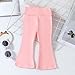 Banmave 6-9 Months 3 Pack Baby Girls High Waist Flare Pants Slim Fit Comfy Lounge Pants Stretchy Soft Solid Color Fashion Trousers Pink