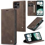 WJXEXRS Handyhülle für Nothing Phone 3A Lite Hülle, Premium Klapphülle Leder Schutzhülle Klappbar mit Kartenfach Ständer Magnet Handytasche Standfunktion Flip Hülle, Nothing 3A Lite Lederhülle -Kaffee