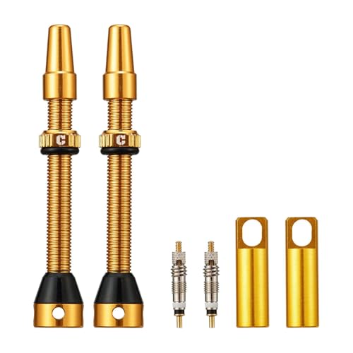 Image of Corki Cycles Tubeless Presta Valve Stem 40 44 55 60 80 100mm with 2PCS Valve Core and 2PCS Remover Tool (Black Red Gold Rainbow)