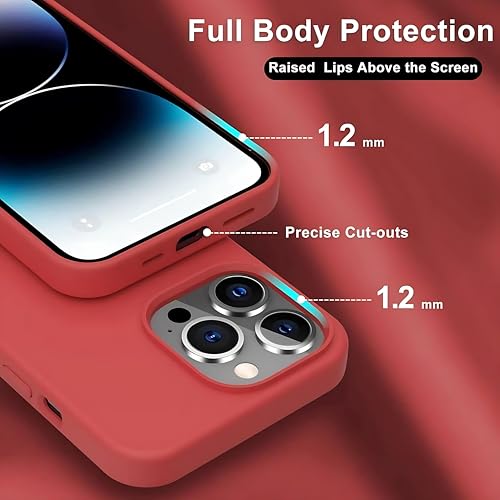 Image of Aa TrendX Silicon Case Cover Compatible with iPhone 13 Pro Max Case Cover | Slim Fit Silicone Back Case for iPhone 13 Pro Max /Camera Protection /Hard Edge /Premium Back Case Cover / (Red)