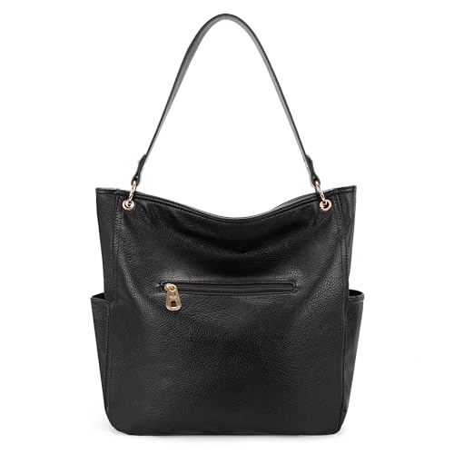 Image of Montana West Hobo Purse for Women 2pcs Handbag Set Shoulder Bag Soft Washed Leather Top Handle Satchel with Wallet MWC2-115BBK