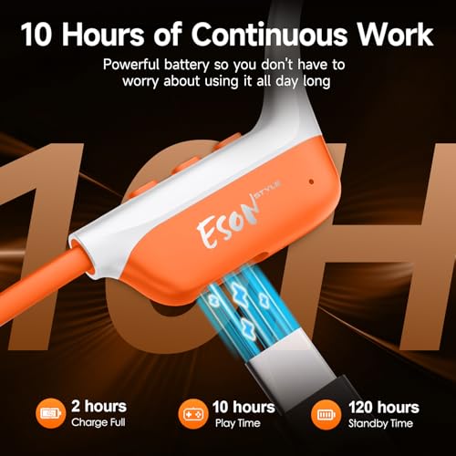 esonstyle Bluetooth 6.0 IPX7 Waterproof Bone Conduction Headphones - image 7