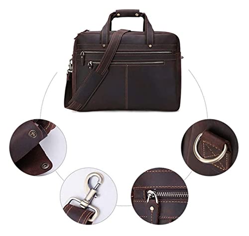 DHAEY Briefcases Vintage Messenger Handbag, Vintage Leather Briefcase 17" Laptop Tote Large Capacity Messenger Bag4