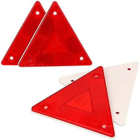 Slow Moving Vehicle Sign, 4 Pack Reflector Vehicle Triangle Warning Sign, Plastic Reflective Safety Stickers for Golf Cart, Truck, Car
