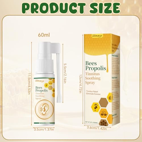 Ohrenschmalz Entferner Spray 60ml, Ohrenreiniger Spray, Propolis Ohrspray, Ohrenpflege Spray, Ohrenschmalz Entfernen, Sanfte Reinigung, Pflege für Den Gehörgang, Hilft Bei Ohrenschmalz