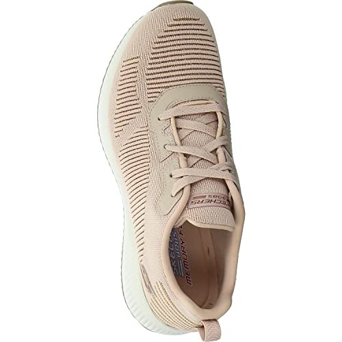 Skechers Skechers Women's Bobs Squad-Glam League Trainers, Blush Engineered Knit Rose Gold Trim, 36