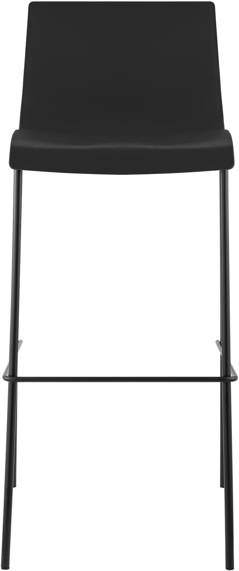 CLP 2er Set Barhocker Hover, ergonomisch mit Rückenlehne und Fußablage, Kunststoffsitz, Robustes Metallgestell, stapelbare Tresenhocker Farbe schwarz Gestell Farbe schwarz