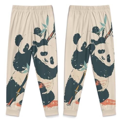 Cute Pandas with BambooChildren's Pajama Set Round Neck Long Sleeve Top + Pants Two-piece Set140CM4