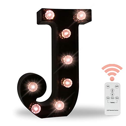 Obrecis Led Black Alphabet Marquee Letters Sign Light Up Marquee Number Letter Lights Sign With Diamond Bulb For Night Light Home Bar Christmas Lamp Birthday Party Wedding Decoration J #TOP4