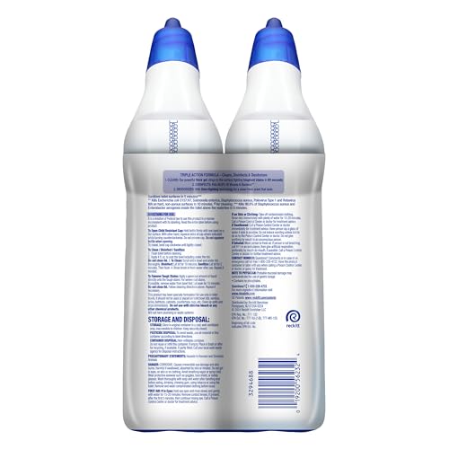 Image of Lysol Power + Odor Fighting Toilet Bowl Cleaner Gel, For Cleaning and Disinfecting, Stain Removal, Fresh Clean Scent, 24oz (Pack of 2)