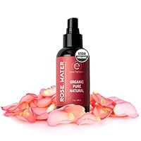 Eve Hansen Organic Rose Water Spray – Pure Rosewater Face & Hair Mist for Hydration & Refreshing Glow | Facial Toner & Makeup Setting Spray | Alcohol-Free & Vegan | 4 oz