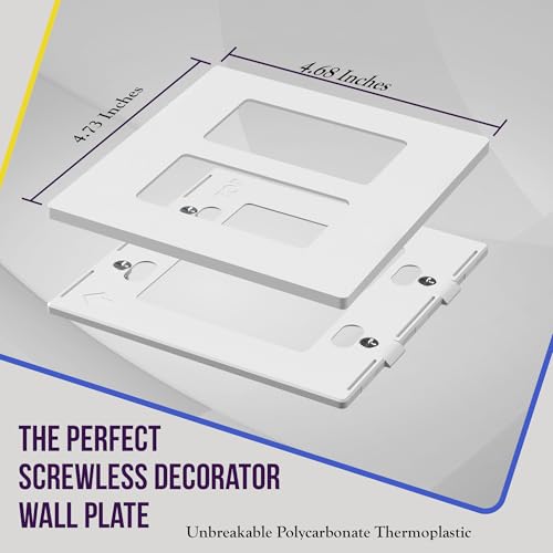 image for ENERLITES - SI8832-W-STICKER Screwless Decorator Wall Plates Child Saf