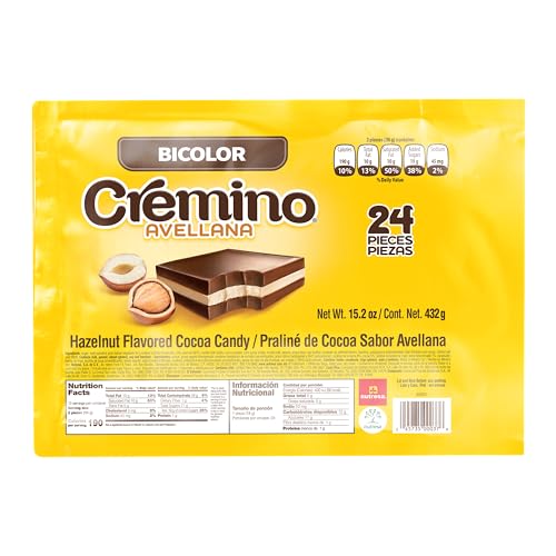 Cremino Bicolor Chocolate Tray | Hazelnut & Milk Chocolate Bars | Fine Taste | 24 Total Pieces | 15.2 Ounce (Pack of 1)