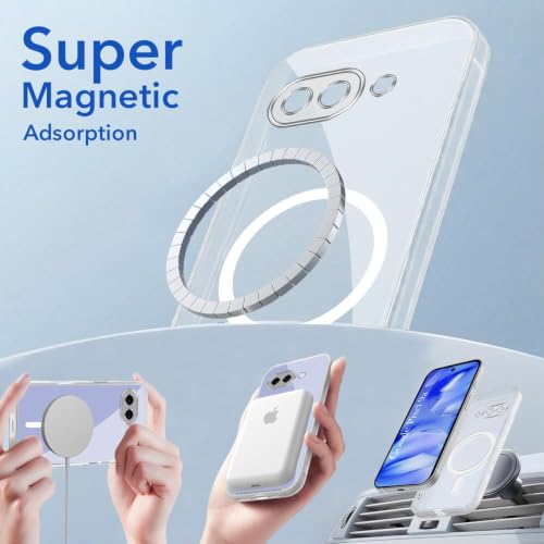 Image of Jkobi Lifetime Anti-Yellow MagSafe Compatible Clear Back Case Cover for Google Pixel 9A (Sleek Hard Crystal | Shockproof and Camera Protection)