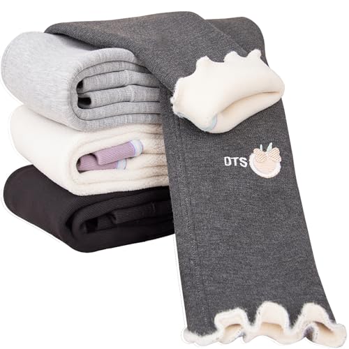 4 pack Girls Winter Fleece Lined Leggings Toddler Kids Warm Thick Thermal Pants Fleece Pants Girls