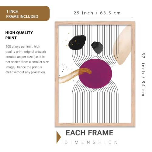 Image of kotart Contemporary Painting for Wall Decoration - Modern Art Wall Decor Framed Painting for Living Room Bedroom - Framed Posters /Paintings with Frame Set of 3 (Art 3)