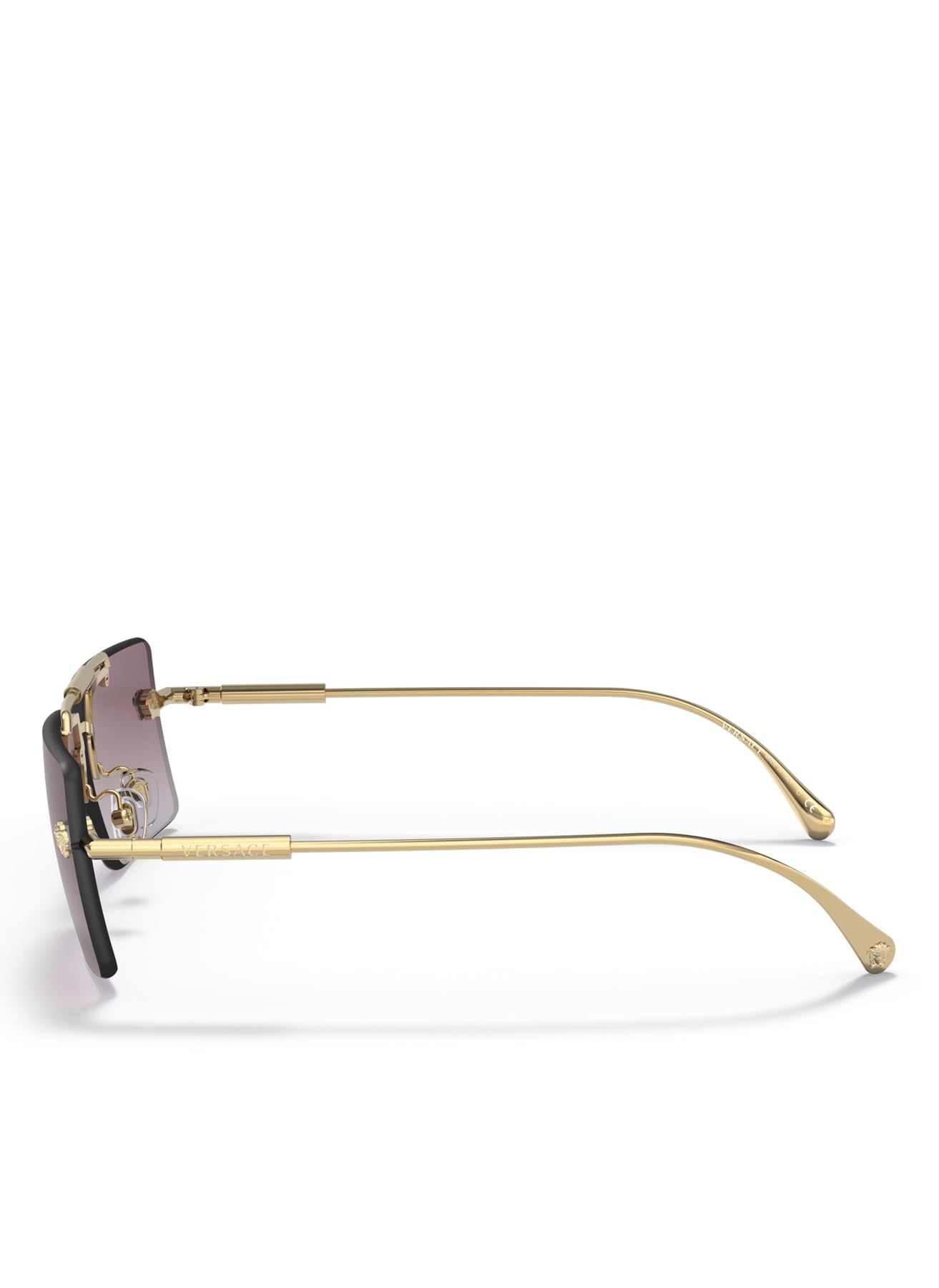 Versace VE 2245 10028H Gold Metal Rectangle Sunglasses Purple Gradient Lens product thumbnail 5