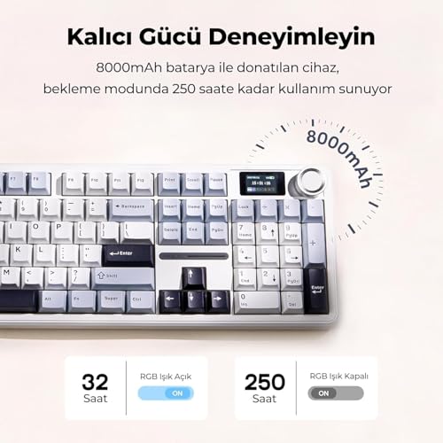 Image of Aula F108Pro Wireless Mechanical Gaming Keyboard with Display Reaper Switch