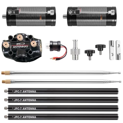 GOOZEEZOO JPC-7 HF Antennas for Ham Radio with Slide Regulator 7MHz-50MHz All Band Hf Vertical Antenna 100W for Outdoor/Balcony/Trip