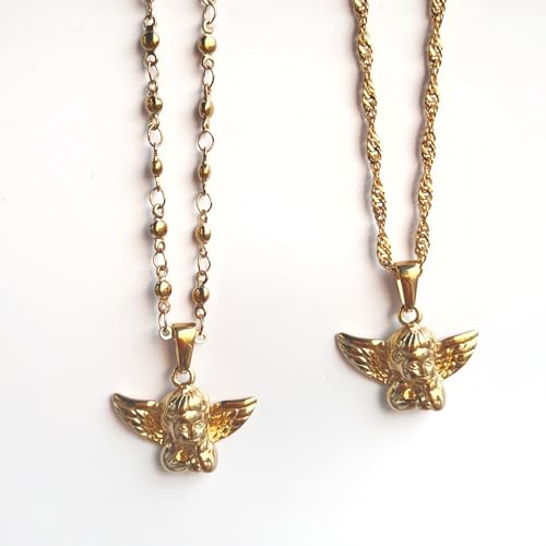 Collier ange Cupidon plaqué or à porter au quotidien ou en soirée