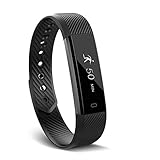 Arbily Fitness Tracker Watch,Activity Tracker Waterproof with Sleep Monitor,Smart Bracelet Smart Wristband Sport Pedometer Fitness Armbands Step Tracker Calorie Counter for Kids Women and Men(Black)