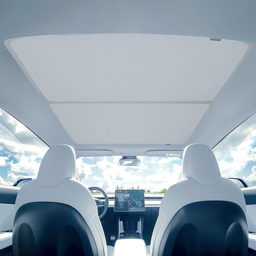 OtriFowd Tesla Model Y Sunshade Roof, Magshade for Model Y to Block UV and Keep Cooling, Magnetical Foldable Sunshade for Glass Roof 2024 2023 2022 2021