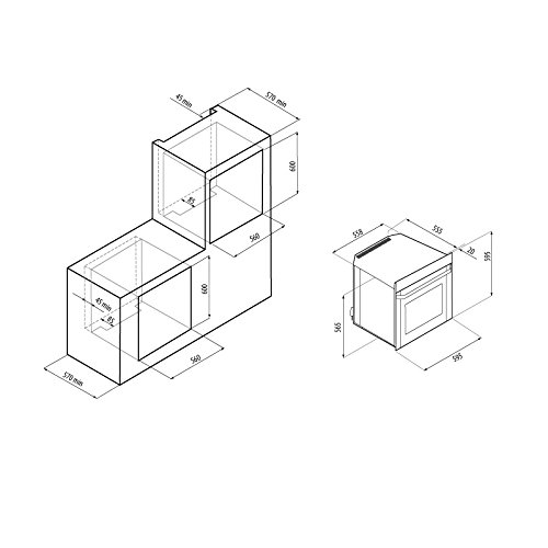 Fornelli Einbau Multifunktion Großraumbackofen 70 L, FEA 60 BELCANTO IX / 60 cm / 8 Funktionen Digitaler Timer LED… – Bild 6