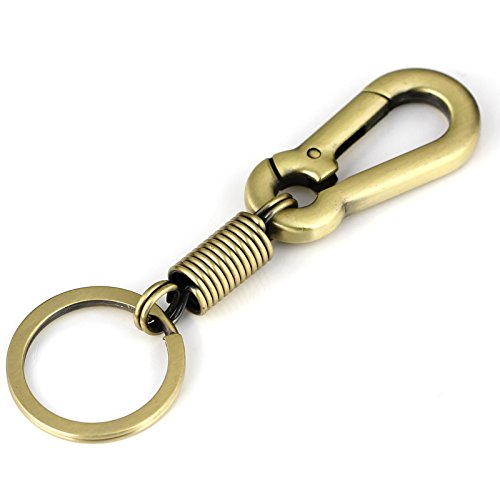 Image of maycom Retro Style Simple Strong Carabiner Shape Keychain Key Chain Ring Keyring Keyfob Key Holder (Bronze)
