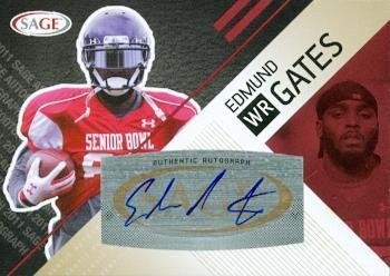 Autograph Warehouse 99817 Edmund Clyde Gates Autographed Football Card Abilene Christian 2011 Sage Rookie No. A12