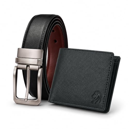 Image of VEMILIO Wallet & Reversible Belt Combo Gift Set for Men | Wallet Belt Combo for Men