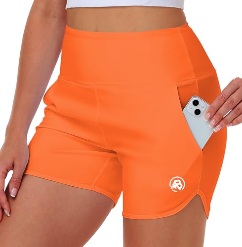 Image of AOBUTE Womens High Waisted Swim Board Shorts UPF 50+ Quick Dry Swim Trunks with Pockets